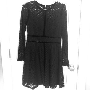 Long sleeve black lace dress